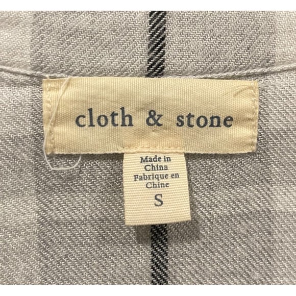 CLOTH AND STONE Stone Frayed Button Up Flannel Shirt - Picture 3 of 5